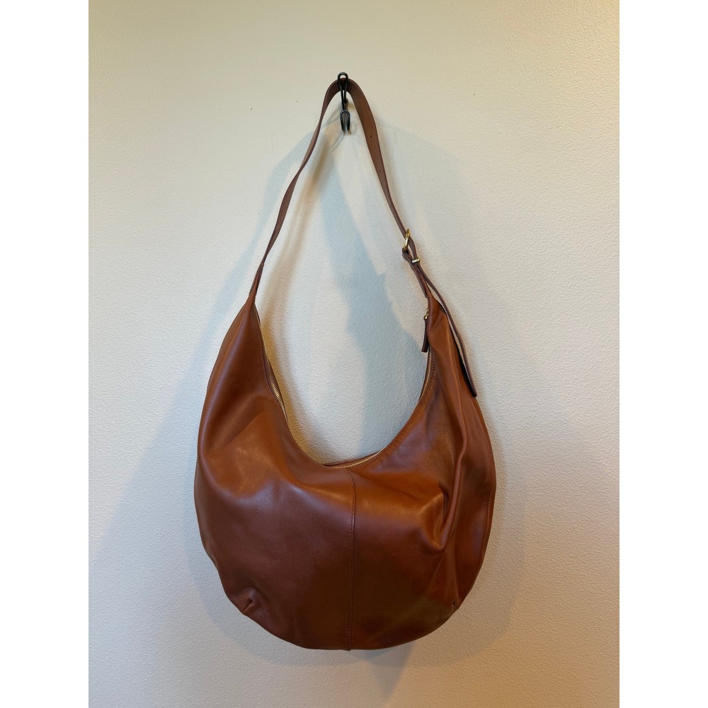 Madewell Cognac Leather Hobo Bag Shoulder Bag  Slouchy Everyday Purse Handbag